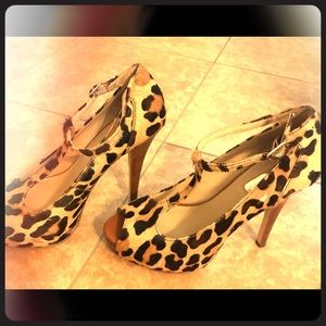 INC Animal Print T-Strap Sandals